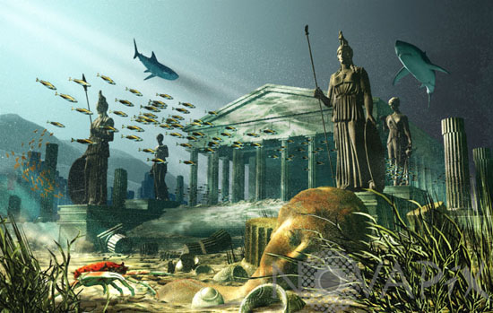 Les ruines de l'Atlantide - Vue d'artiste