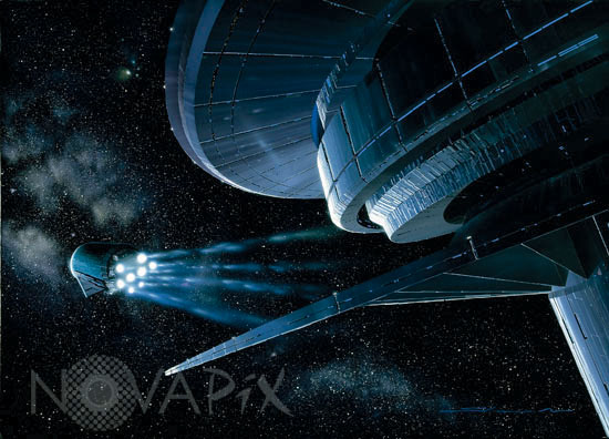 Vaisseau spatial et station spatiale - Vue d'artiste