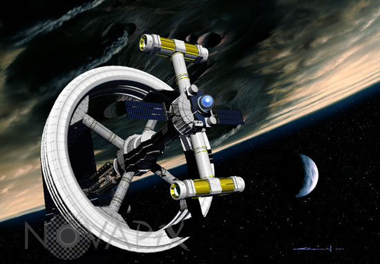 Station spatiale en orbite - Illustration