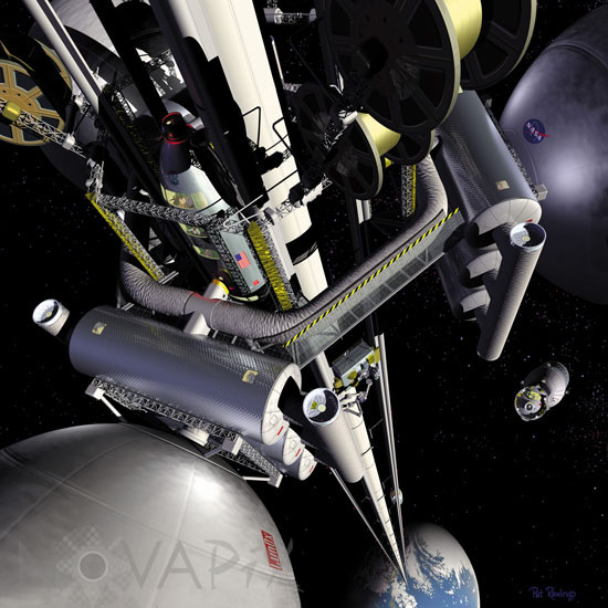 Ascenseur spatial - Vue d'artiste