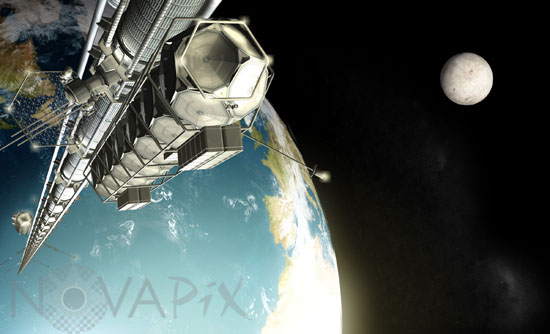 Ascenseur spatial - Vue d'artiste