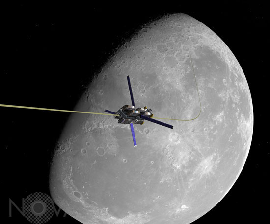 Ascenseur spatial sur la Lune - Vue d'artiste