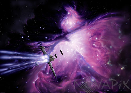 Voyage vers la nébuleuse d'Orion - Vue d'artiste