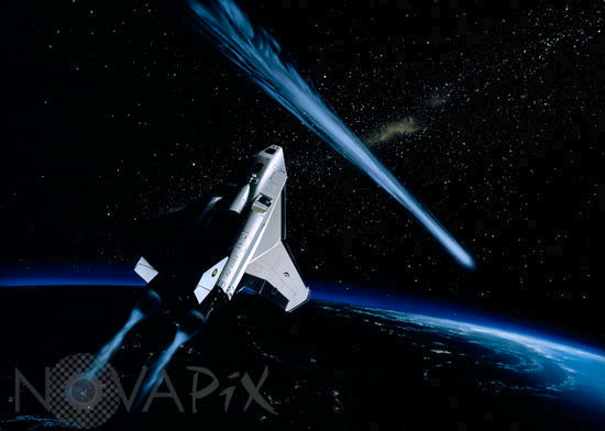 Vaisseau spatial et comète-Illustration
