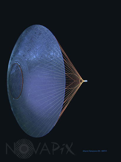 Vaisseau spatial propulsé par une voile solaire - Vue d'artiste