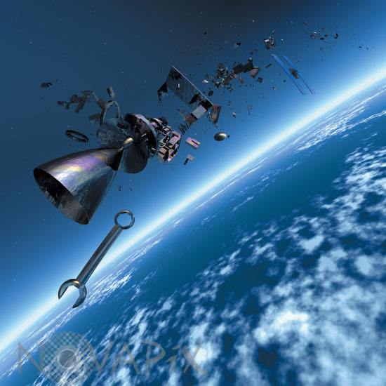 Débris spatiaux - Vue d'artiste