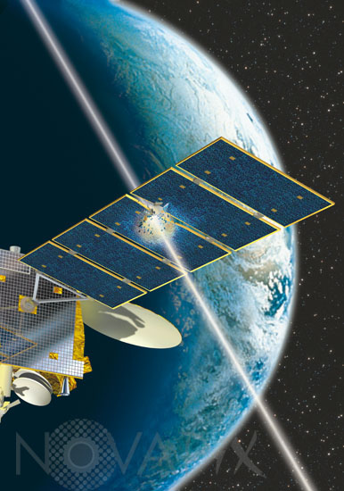 Satellite heurté par un débris spatial - Vue d'artiste