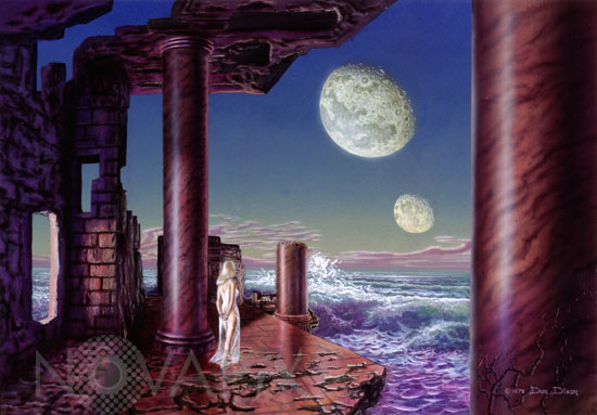 Twin moons approach a doomed alien world