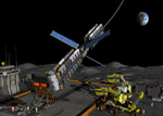 Ascenseur spatial sur la Lune - Vue d'artiste