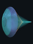Vaisseau spatial propulsé par une voile solaire - Vue d'artiste