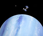 Vaisseau spatial près de Neptune - Vue d'artiste