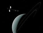 Vaisseau spatial près d'Uranus - Vue d'artiste