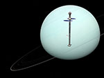 Vaisseau spatial près d'Uranus - Vue d'artiste