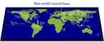 Les principales bases de lancement dans le monde