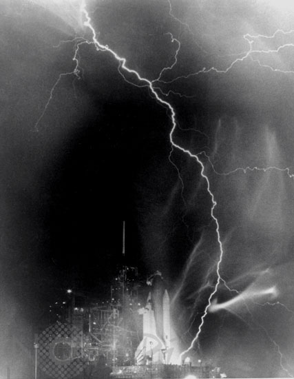 Lightning strikes Space Shuttle Challenger