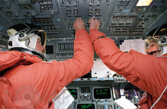 C. Brown et R. Gibson dans Endeavour STS-47 09/1992