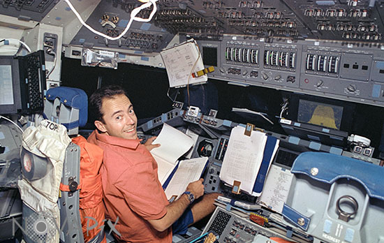 Astronaut J.F. Clervoy in Atlantis - 11/1994