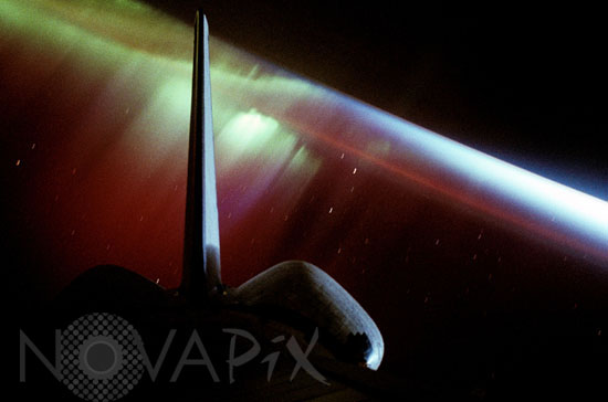 Aurore australe vue de la navette Endeavour-10/1994