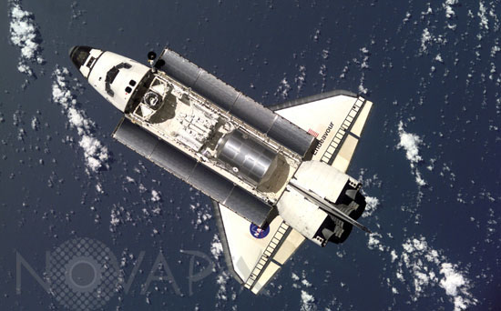 Shuttle Endeavour seen from ISS. April 2001