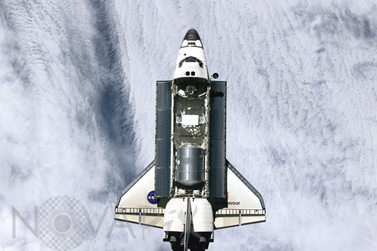Navette Endeavour STS-108 vue d'ISS 07/12/2001