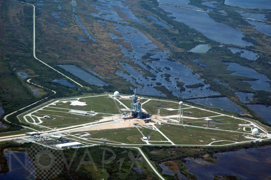 Aerial view of Launch Pad 39B at the Kennedy Space Center