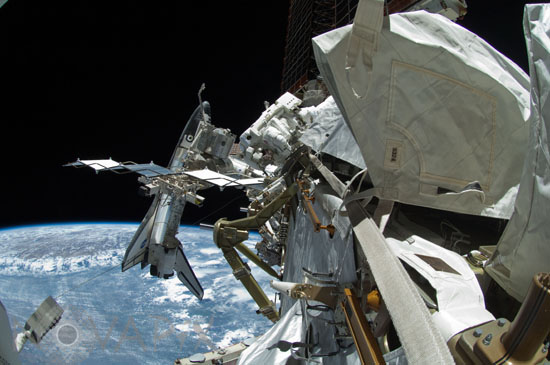 Space Shuttle Endeavour docked to ISS