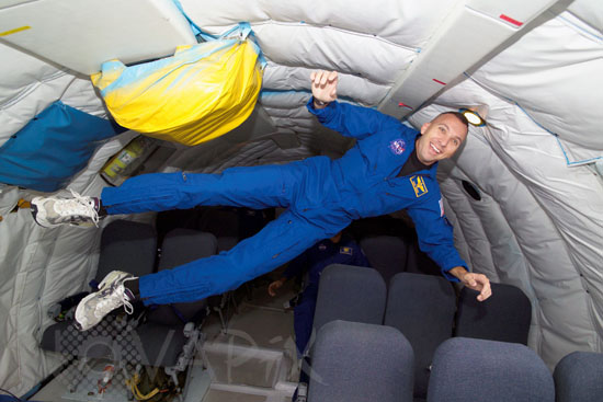Astronauts training in zero G