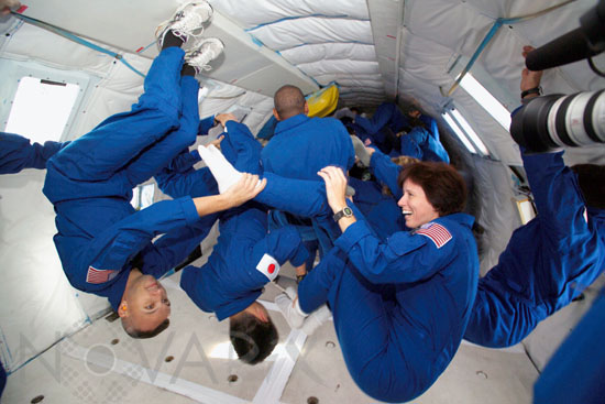 Astronauts training in zero G