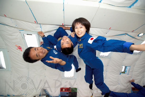 Astronauts training in zero G