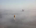 Navette Challenger STS-6 dans le brouillard. 11/1982