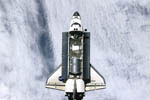 Navette Endeavour STS-108 vue d'ISS 07/12/2001