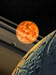 Exoplanètes autour d'une naine brune - Vue d'artiste