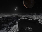 Exoplanètes autour d'une étoile binaire - Vue d'artiste