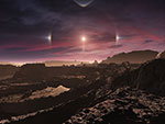 Exoplanète autour de l'étoile de Barnard - Illustration