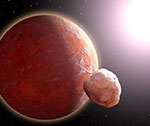 Exoplanète et satellite - Illustration