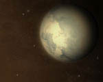 Vue d'artiste de l'exoplanète Gliese 581c.