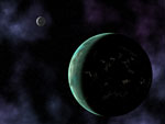 Exoplanète de type terrestre habitée - Vue d'artiste