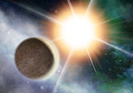 Exoplanète devant son étoile