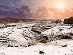 Vue d'artiste de l'exoplanète OGLE-2005-BLG-390L b