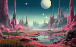 Végétation sur une exoplanète - Illustration