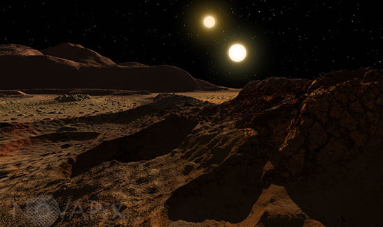 Binary Star Exoplanet - Artist rendering