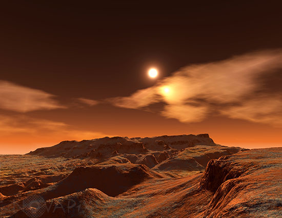 Binary Red Giants Exoplanet - Artist rendering