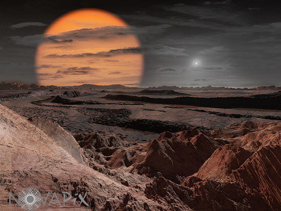 Exoplanète et Géante rouge - Vue d'artiste 