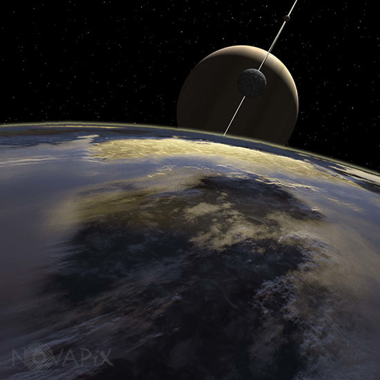 Earth-like satellite of Saturn-like planet