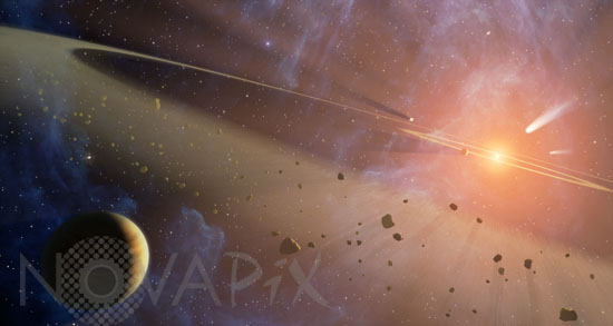 Ceintures d'asteroides autour de l'étoile Epsilon Eridani