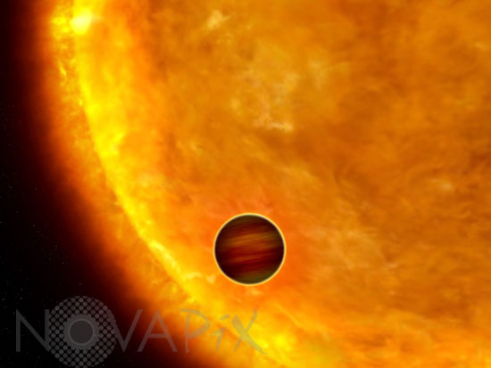 Artist's impression of a transiting exoplanet