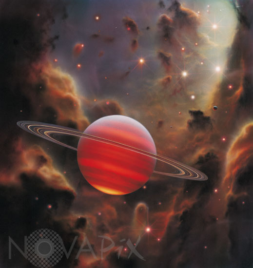 Vue d'artiste d'une planète flottante