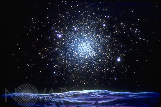 Planète près d'un amas globulaire - Vue d'artiste