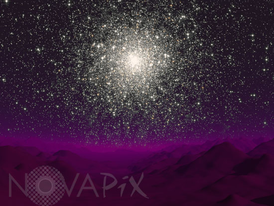 Planète près d'un amas globulaire - Vue d'artiste