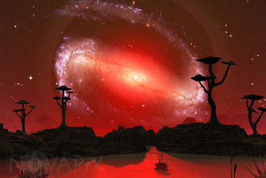 Galaxy in an exoplanet's sky